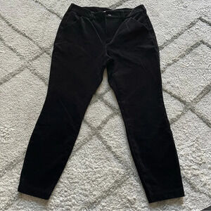 Duluth Trading Company black pants velvet sateen textured skinny 12